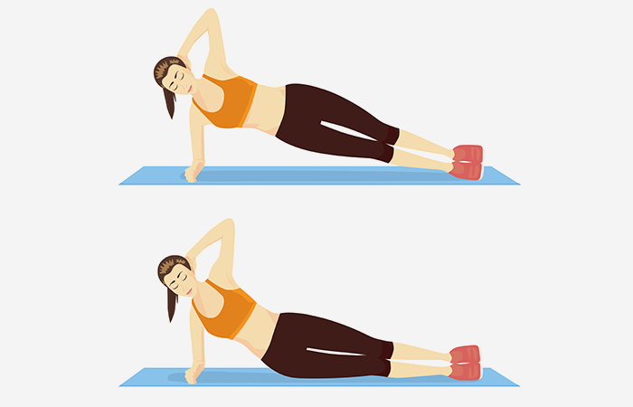 Side plank dips for a strong core