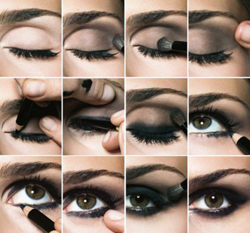 Black smokey eye makeup tutorial