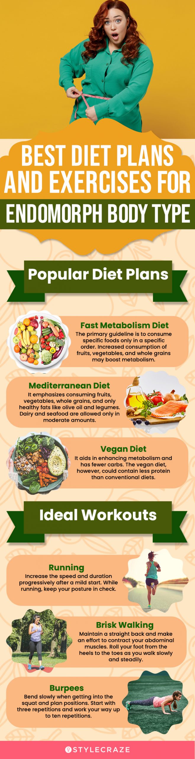best diet plans and exercise for endomorph body type (infographic)