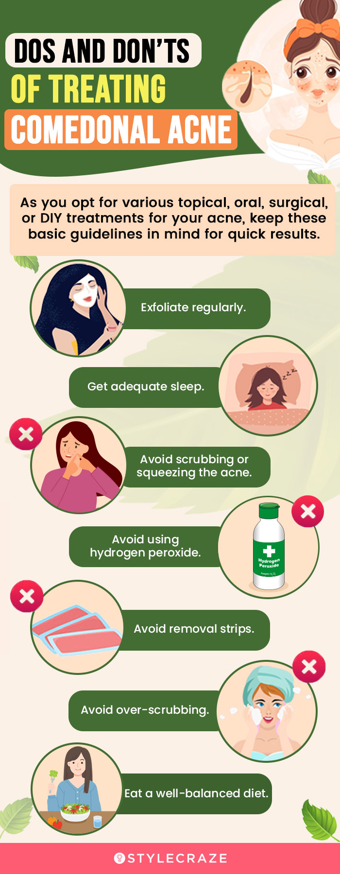 do and donts of treating comedonal acne (infographic)